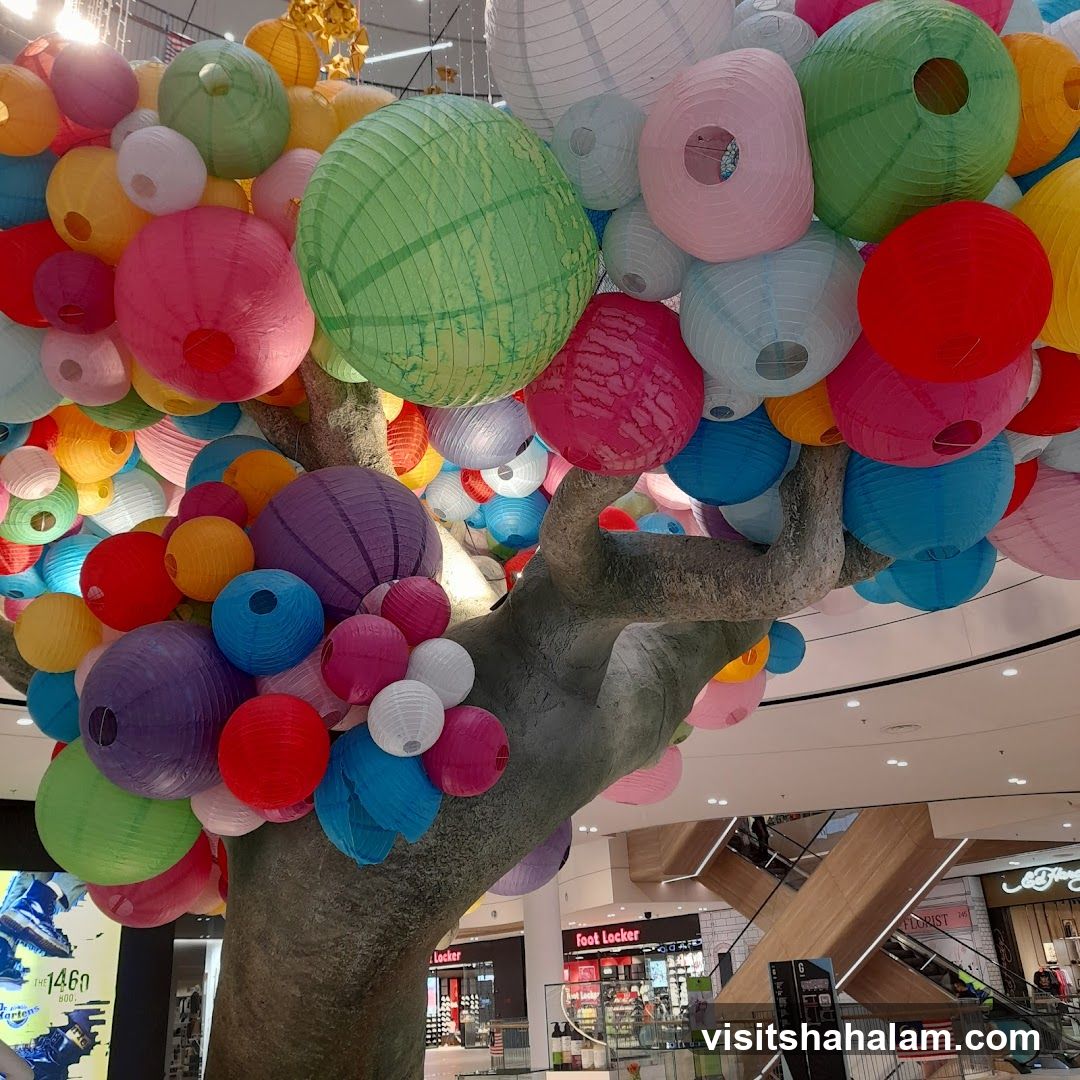 Decorative Lanterns on Tree Sculpture