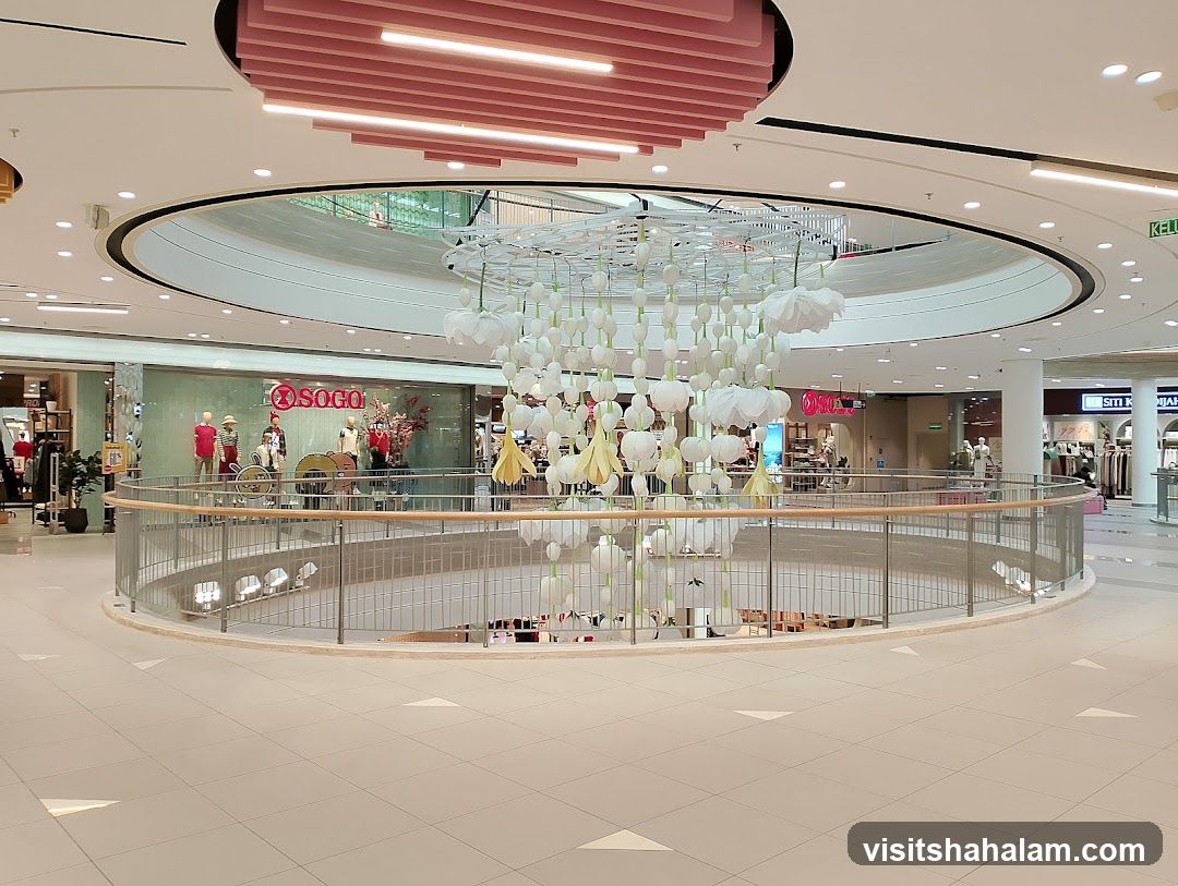 Mall Interior with Decorative Chandelier