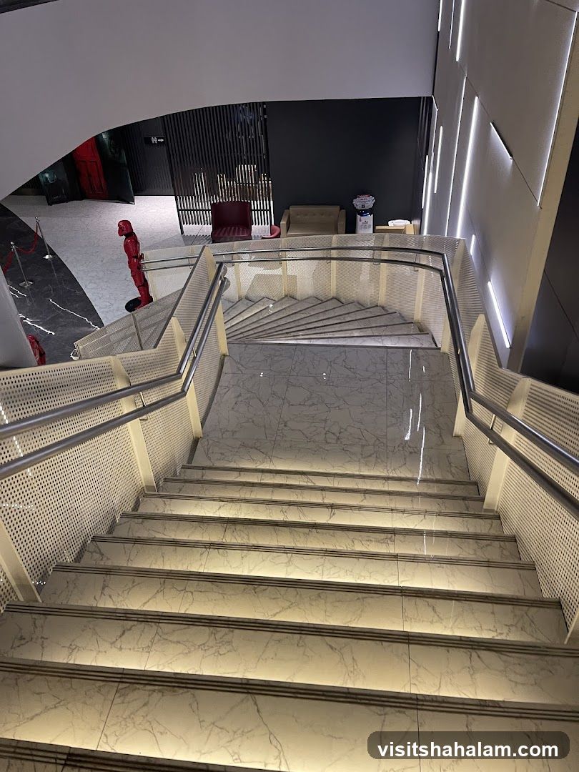 Modern Staircase with Seating Area