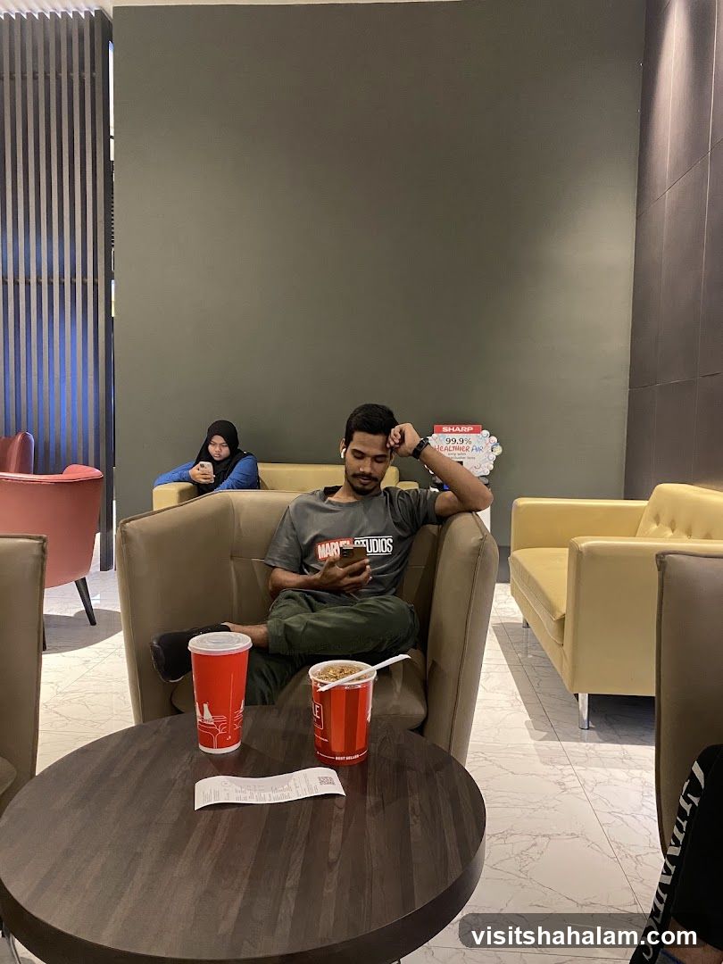 People relaxing in a lounge area