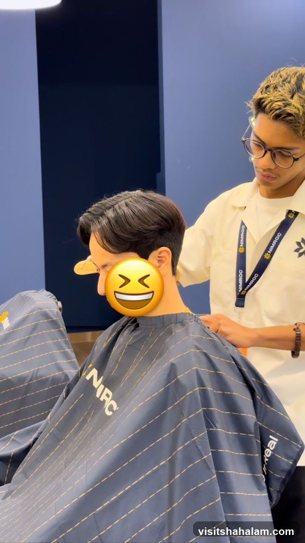 Barber cutting client's hair