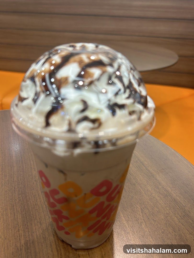 Iced Coffee with Whipped Cream and Chocolate Drizzle