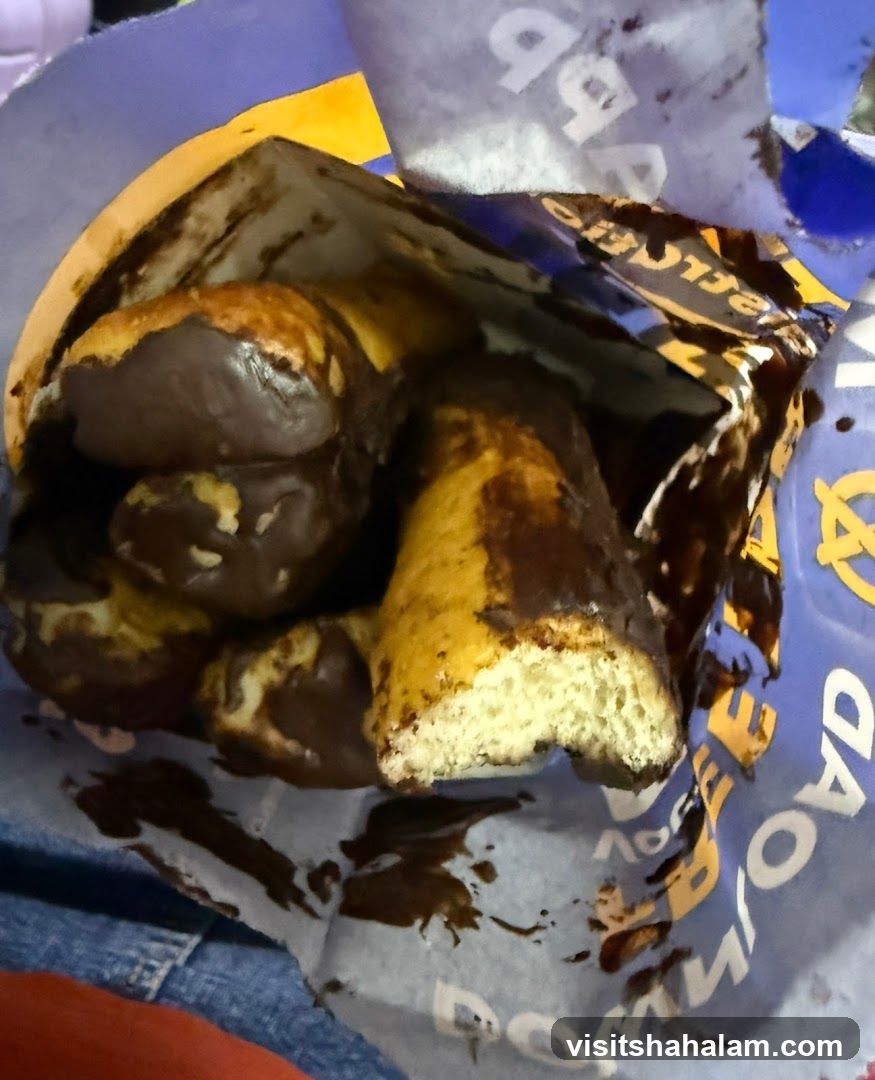 Chocolate-covered pastries in a bag