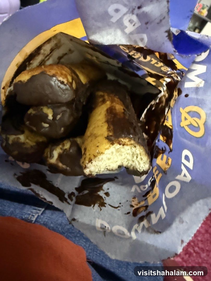 Chocolate-covered pastries in a bag