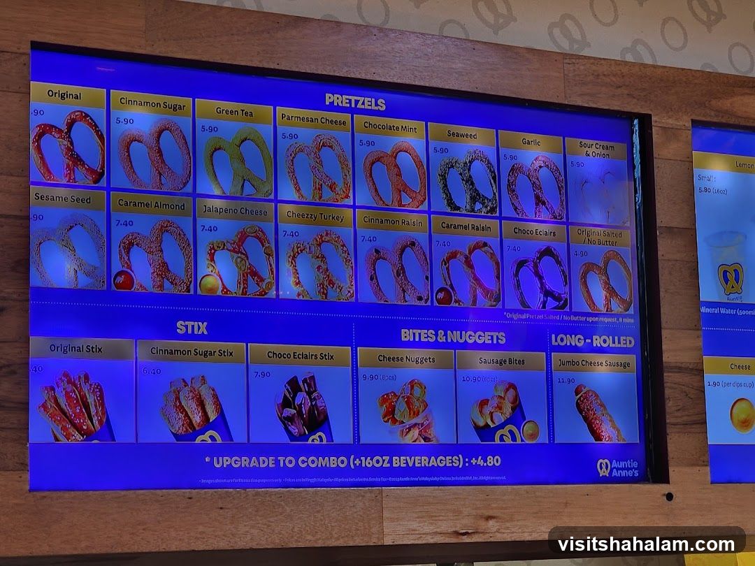 Auntie Anne's Pretzels Menu