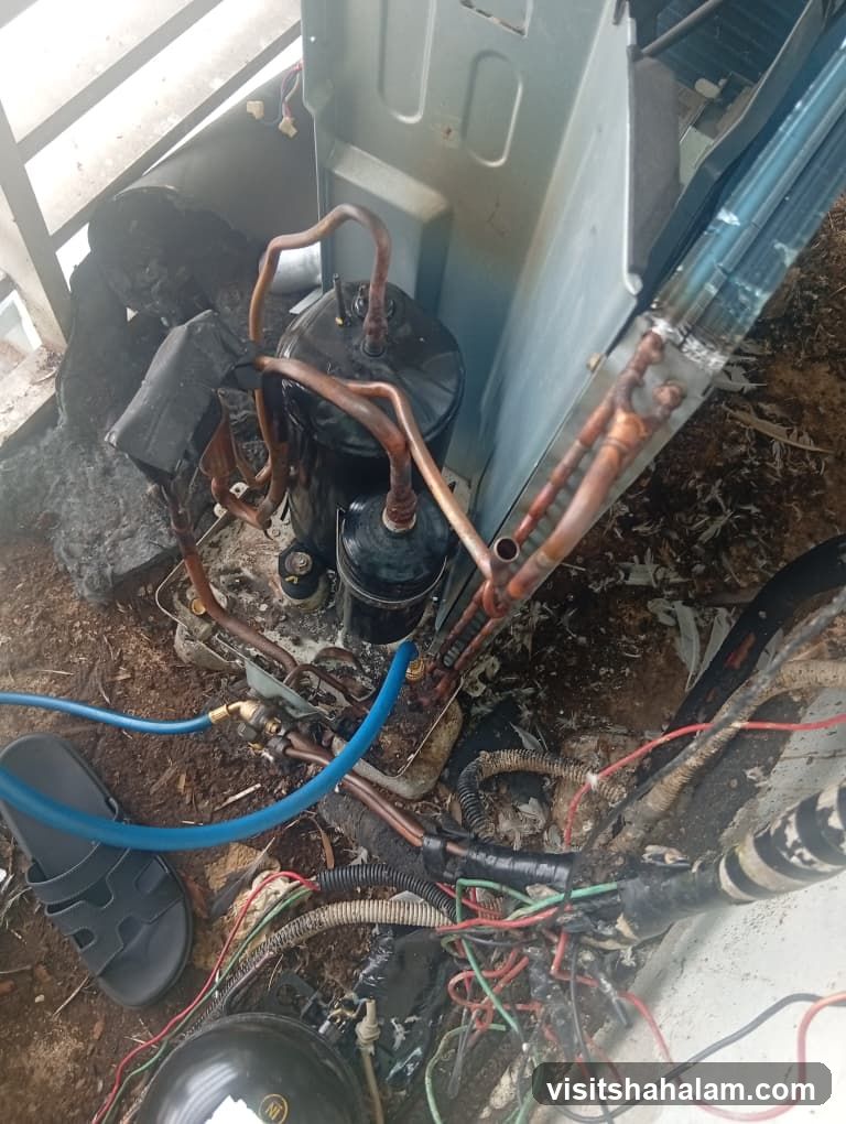 Damaged Air Conditioner Components