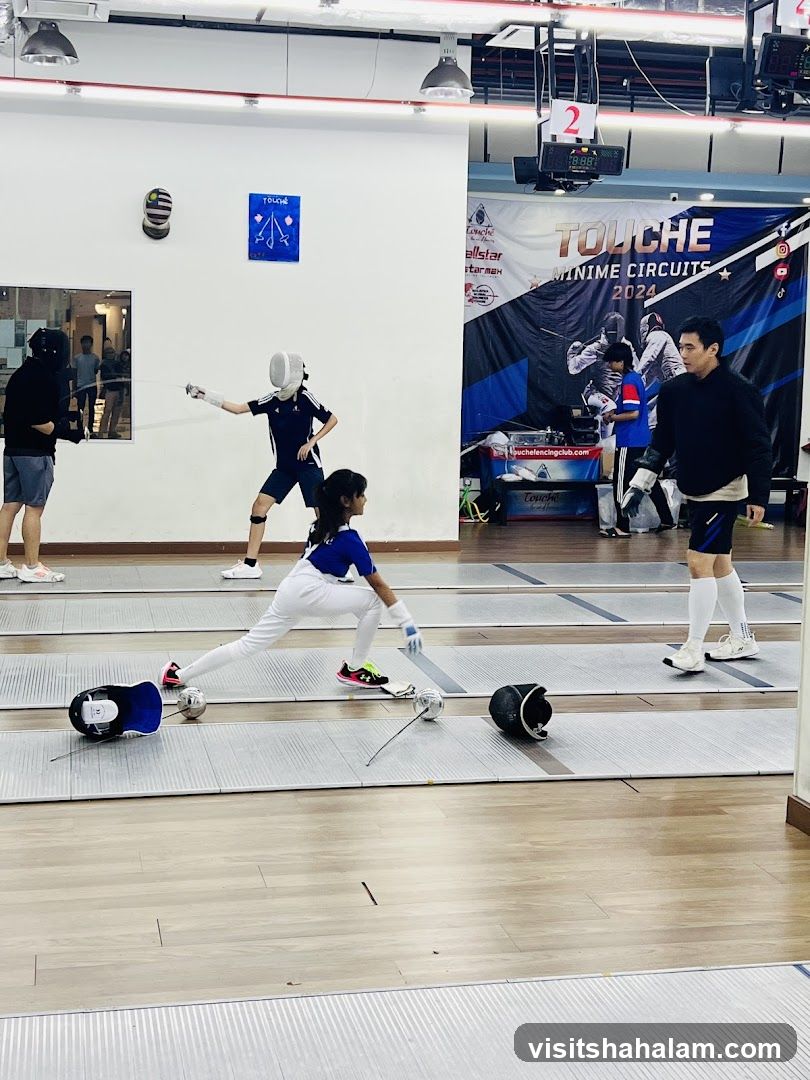 Fencing practice