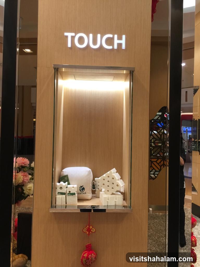 Display case with products