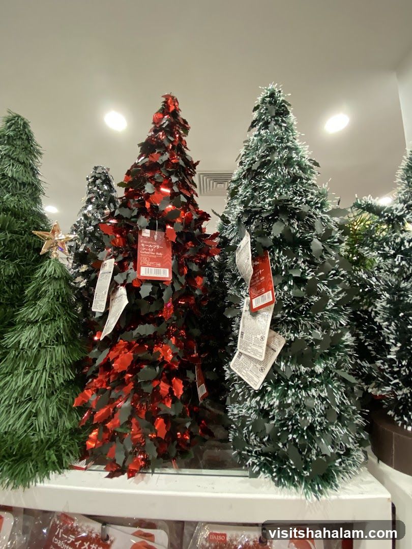 Assortment of Artificial Christmas Trees