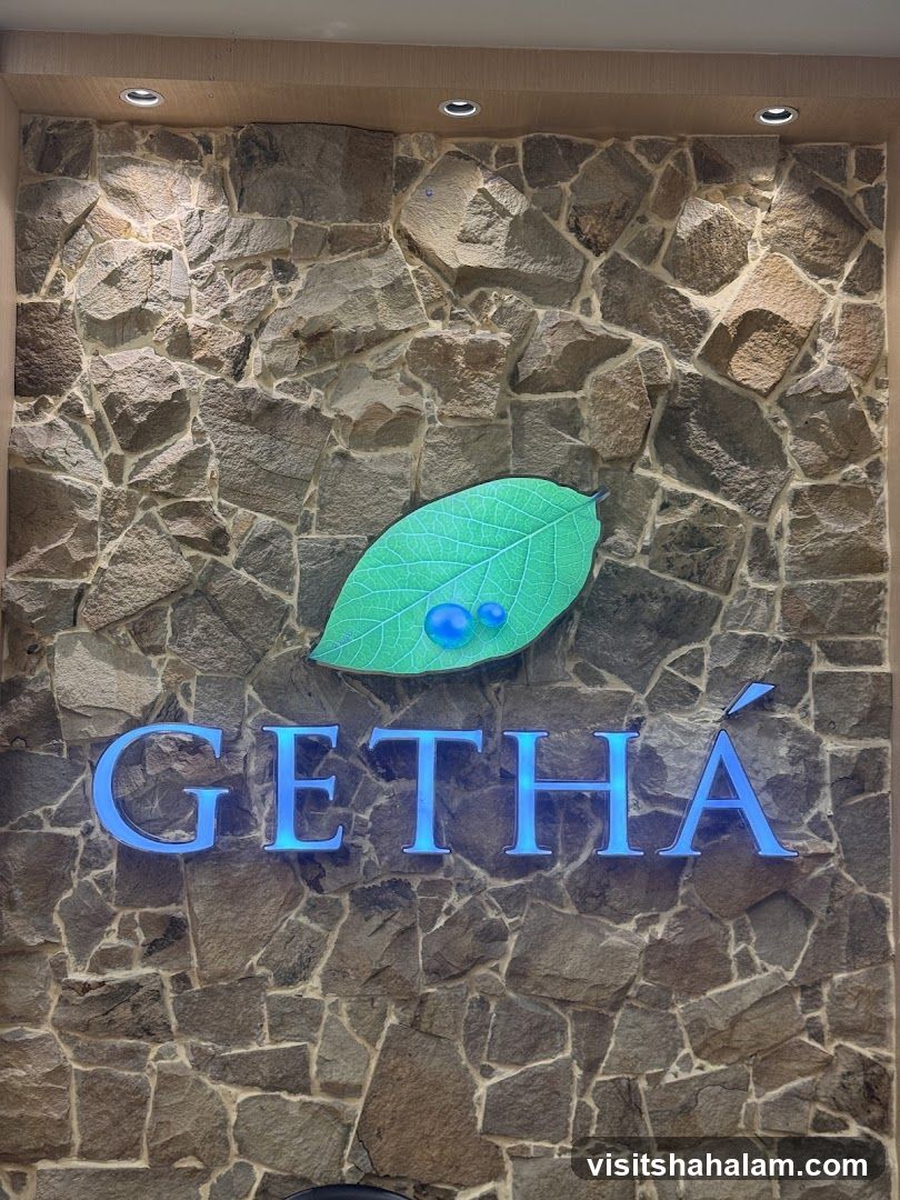 GETHA logo with leaf and water droplets