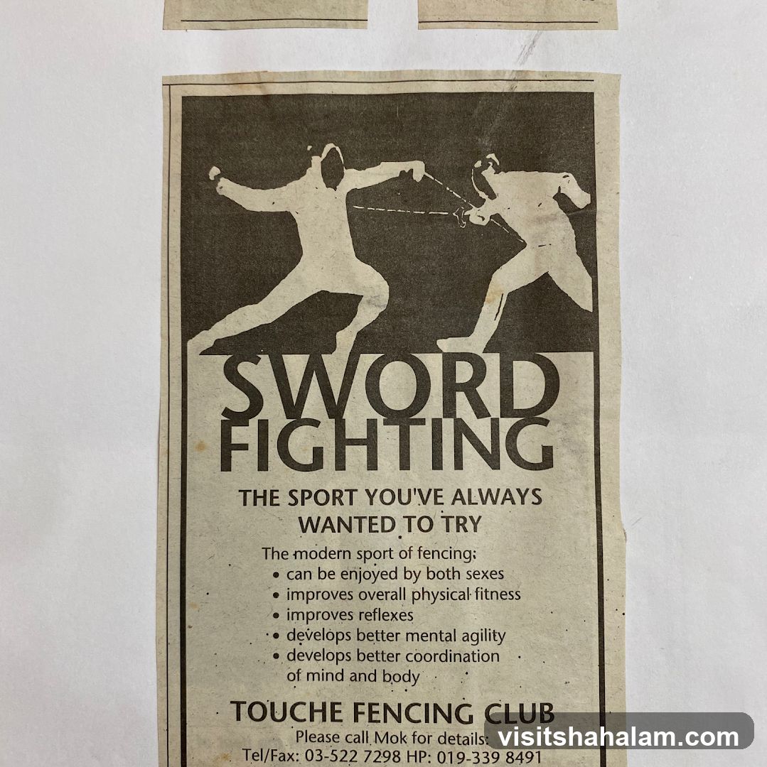 Advertisement for Touche Fencing Club
