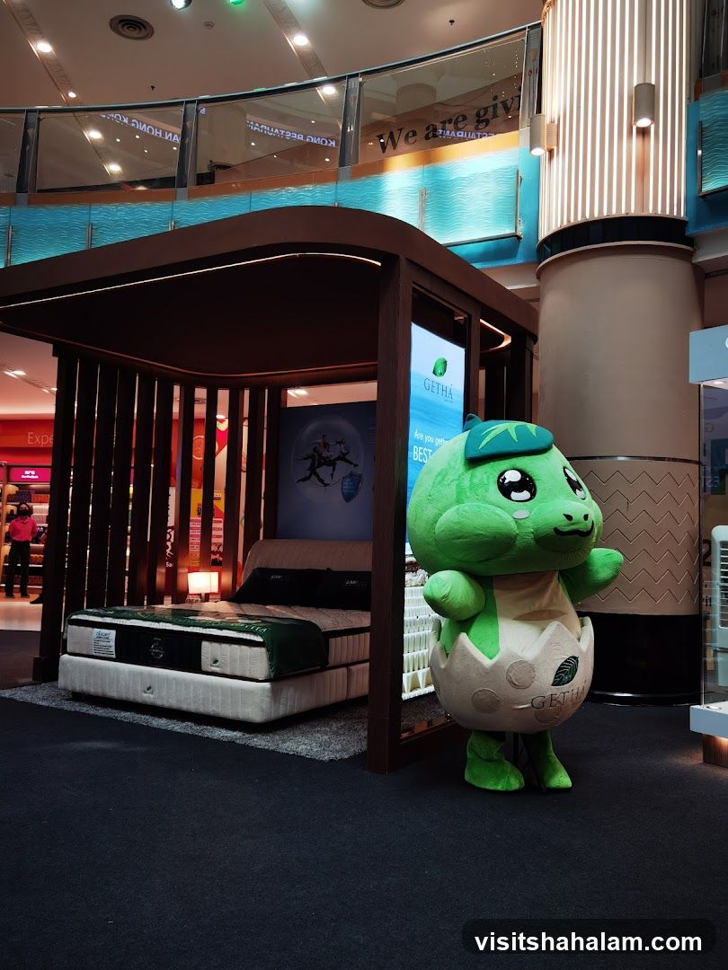Mattress display with mascot