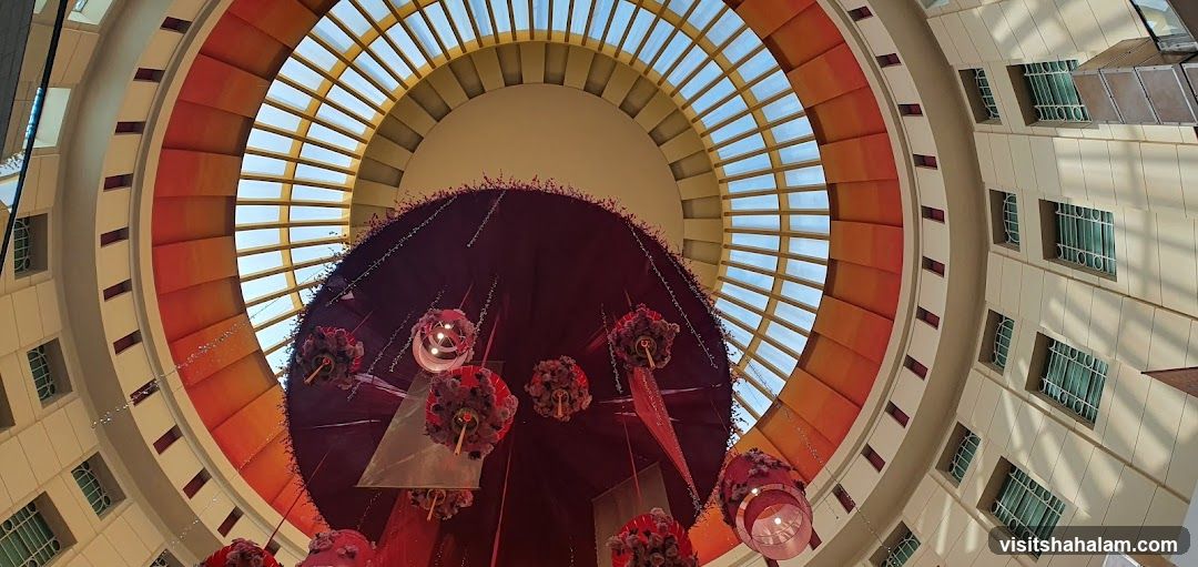 Interior of a building with a domed ceiling and decorative elements