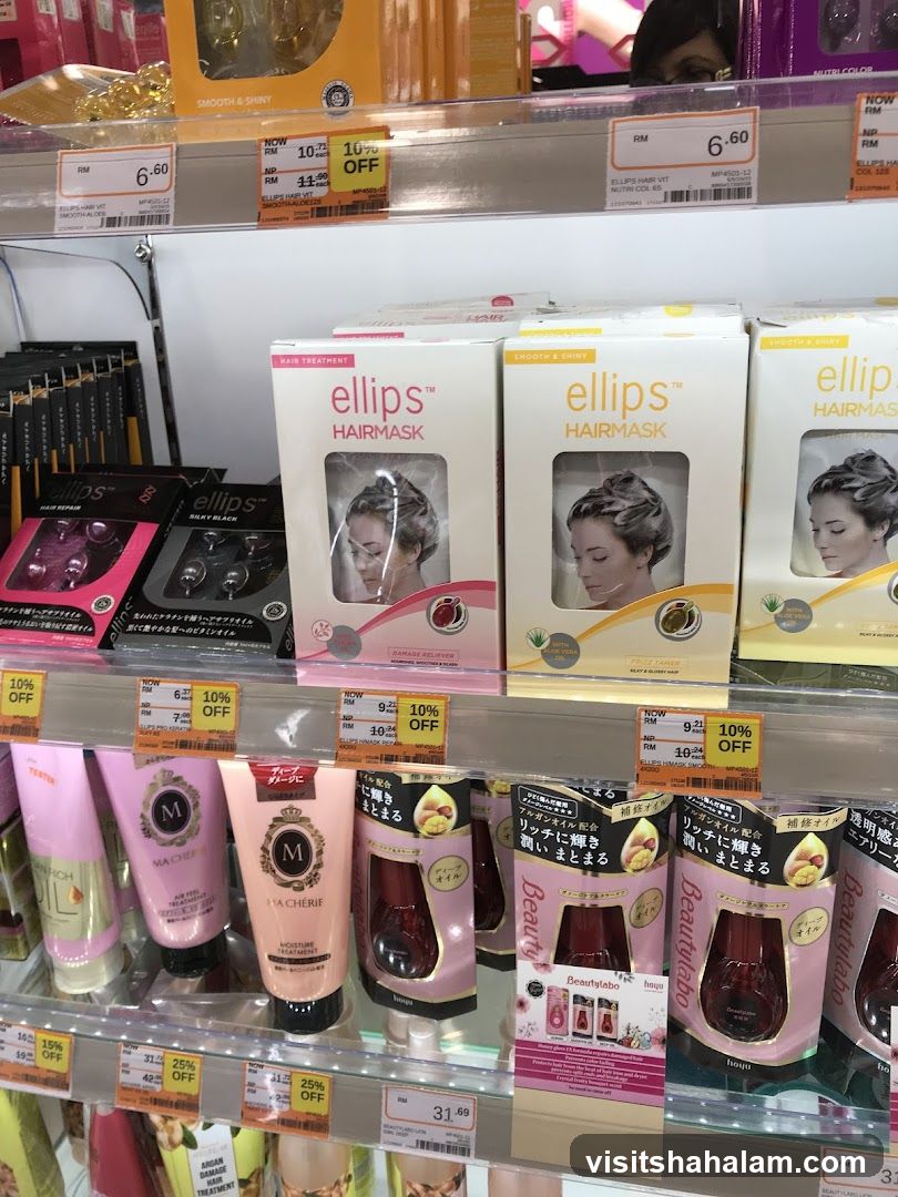 Hair care products on display