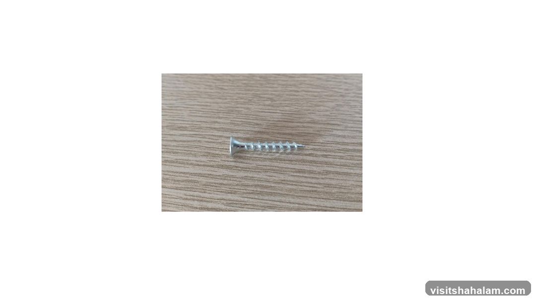 Screw on Wood Grain Surface