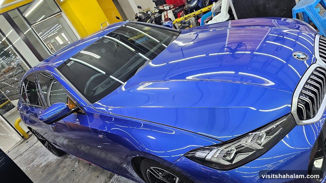Shiny Blue BMW Car