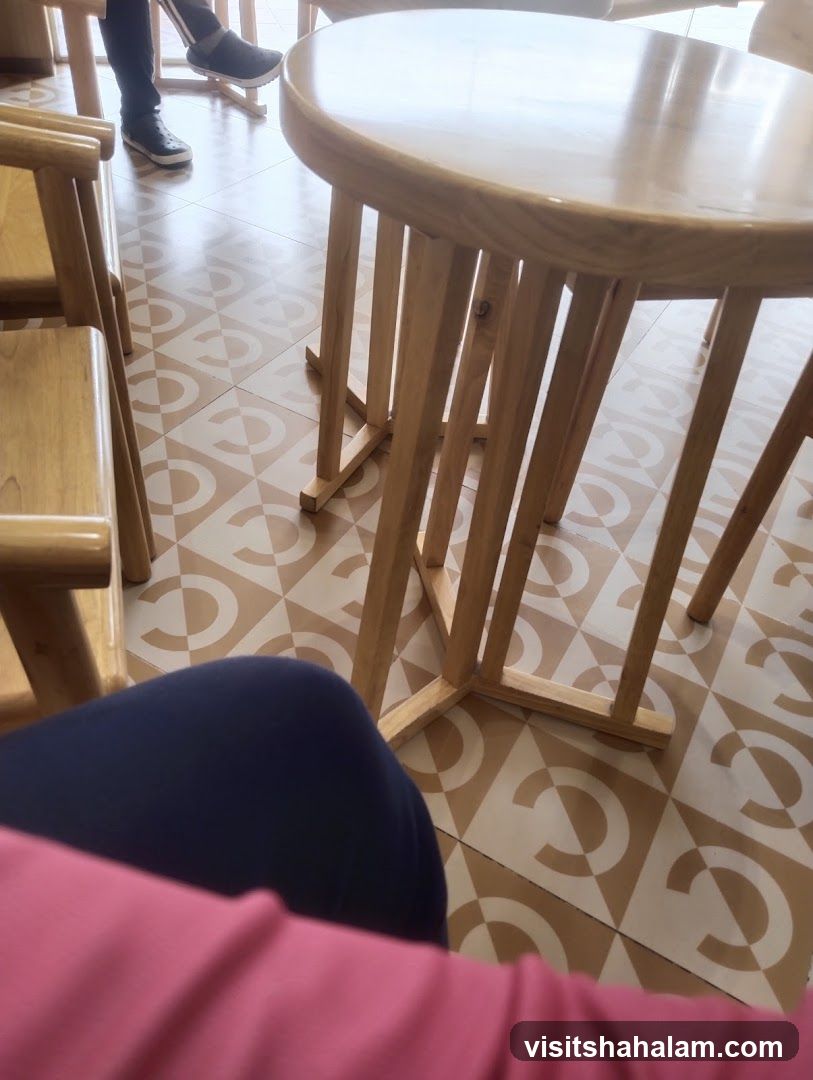 Cafe Interior with Wooden Furniture