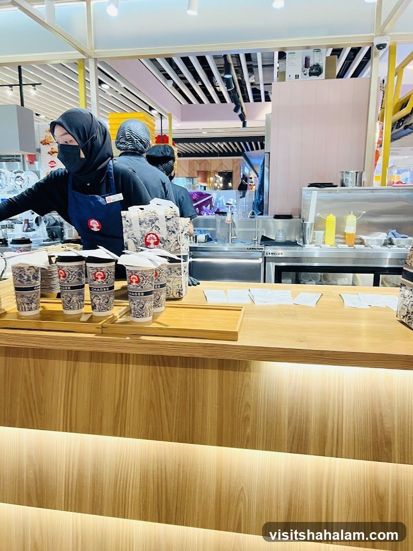 Barista preparing drinks