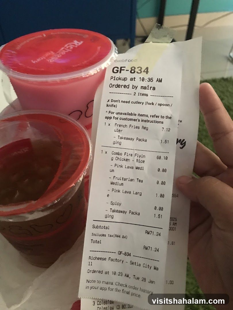 Richeese Factory Receipt