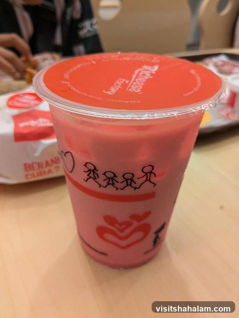 Pink Drink with Richeese Factory Branding