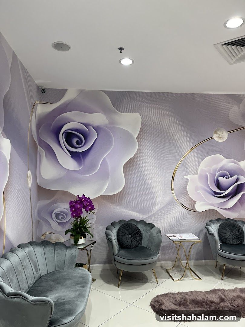 Waiting Area with Floral Mural