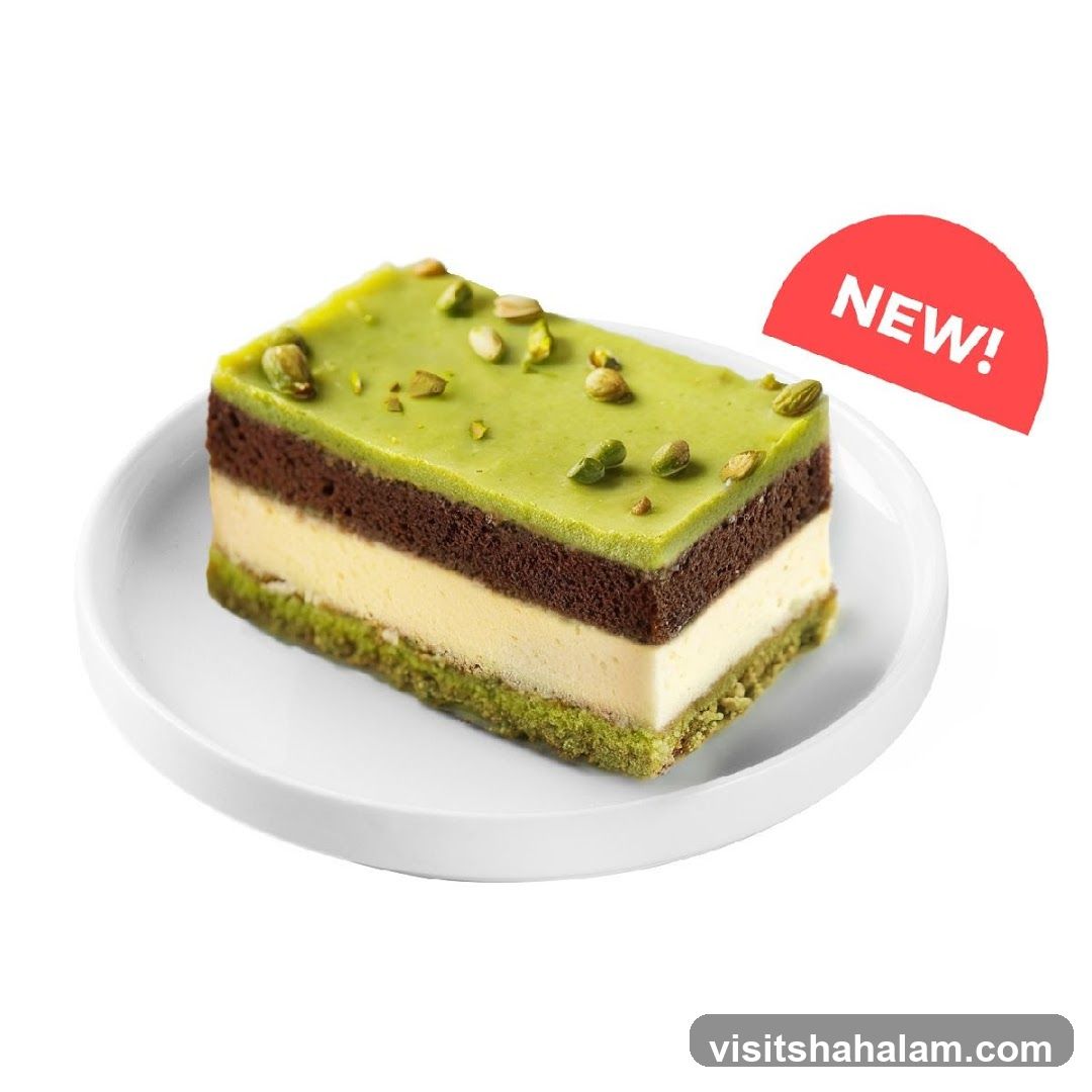 Pistachio Chocolate Cake Slice