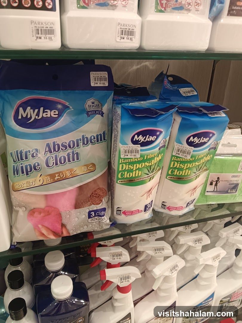 Cleaning Supplies on Shelves