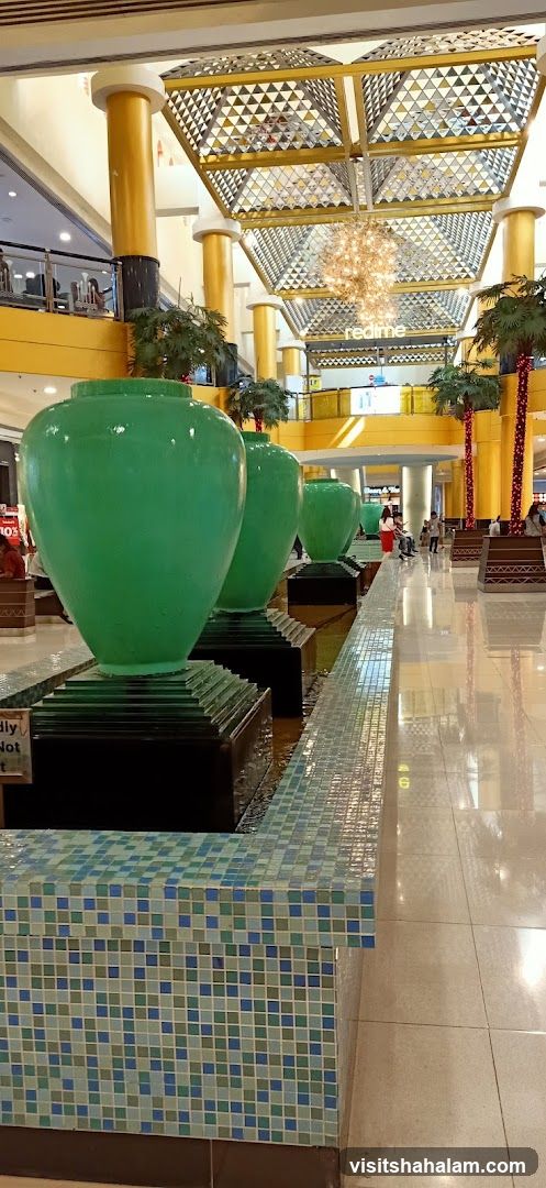 Mall Interior with Decorative Vases