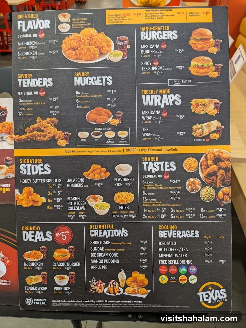 Texas Chicken Menu