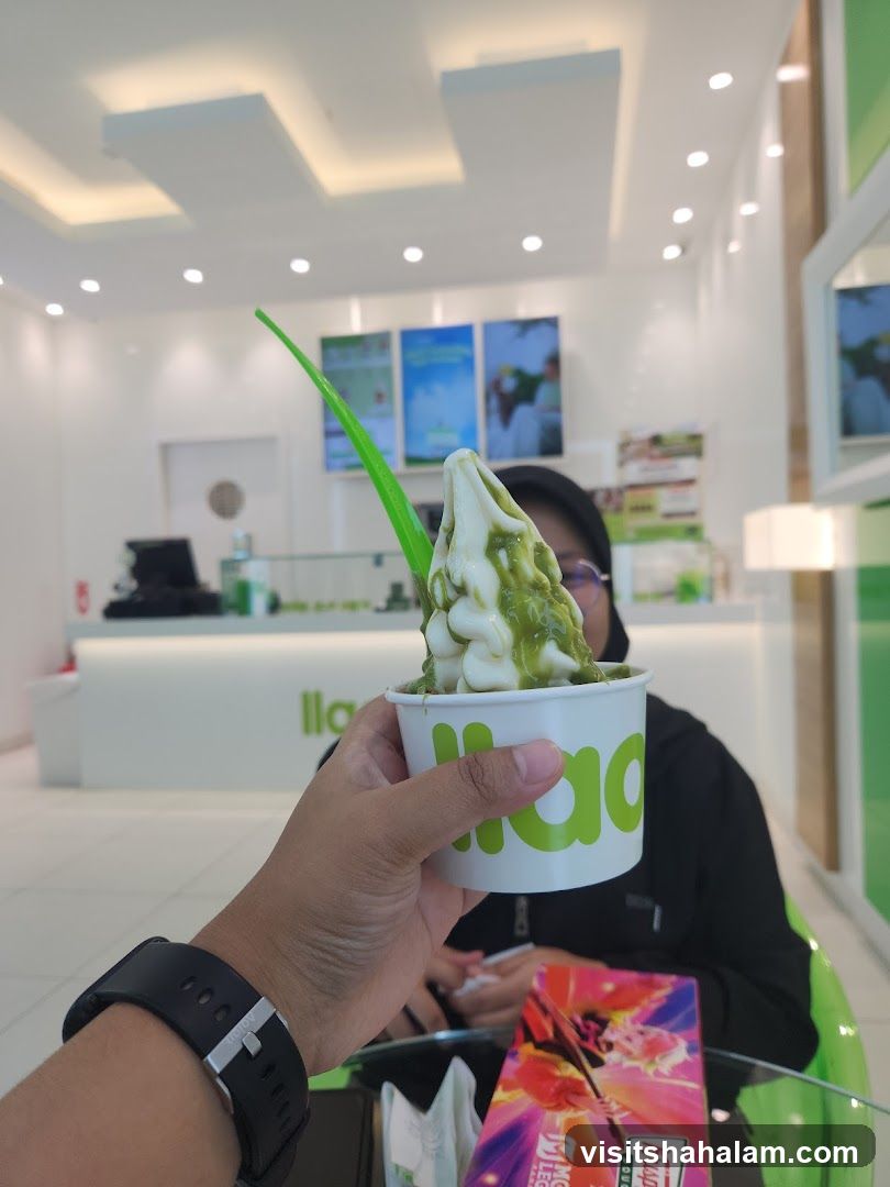 Person holding a cup of soft serve ice cream