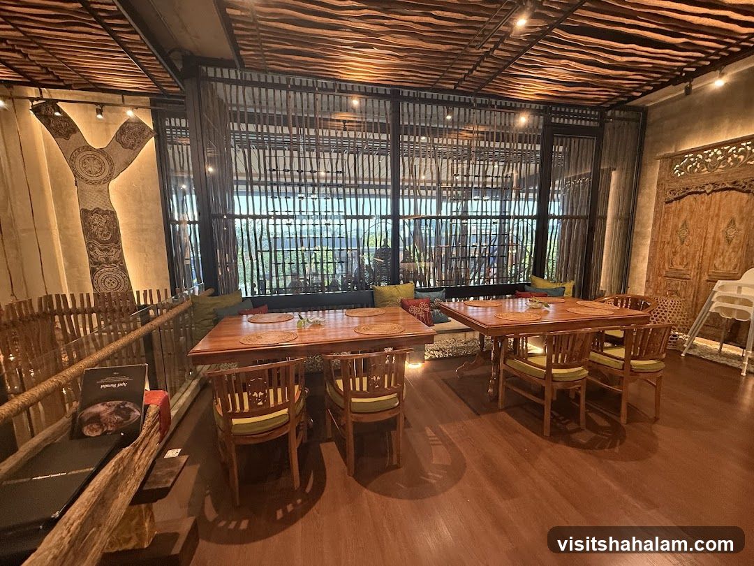 Restaurant Interior with Wooden Furniture