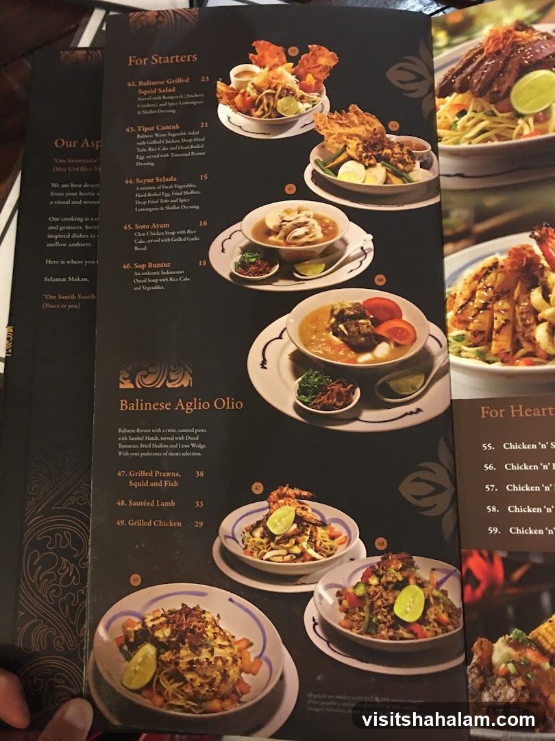 Balinese Menu