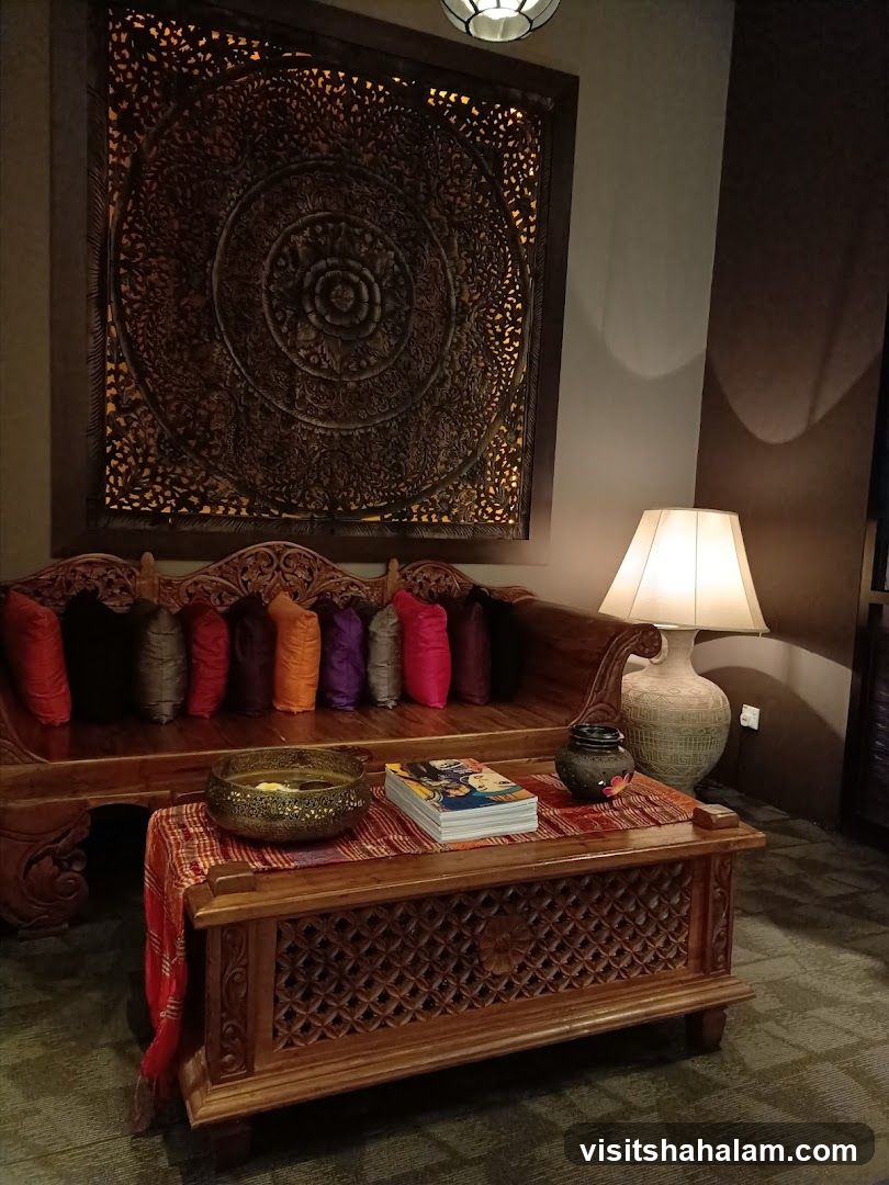 Ornate wooden furniture and decor