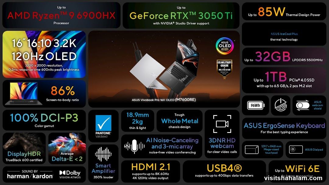 ASUS Vivobook Pro 16X OLED Laptop Specifications