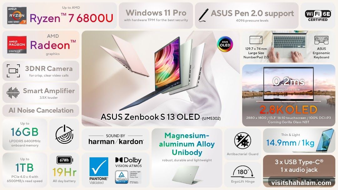 ASUS Zenbook S 13 OLED Laptop Features
