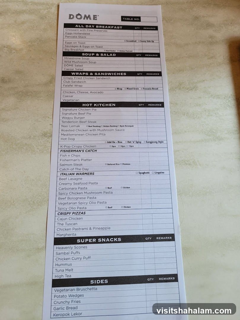 DOME Menu