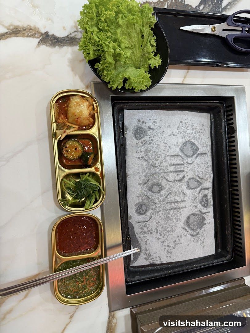 Korean BBQ Grill with Side Dishes