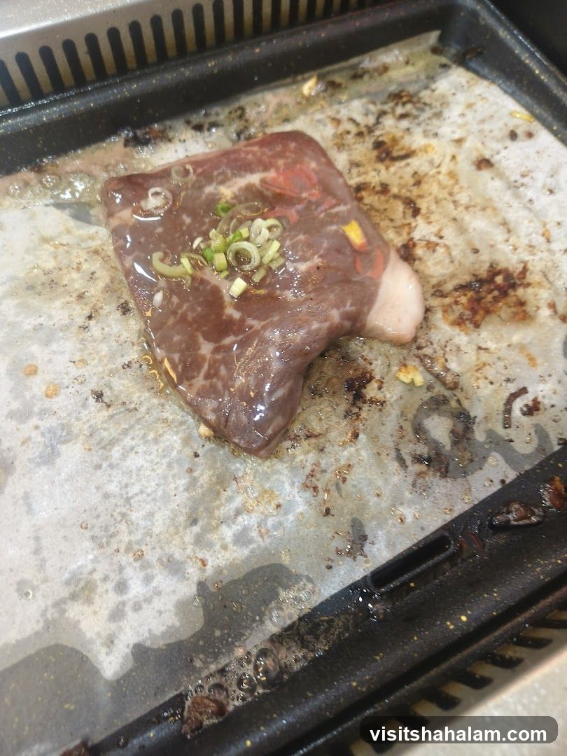 Beef steak on a grill