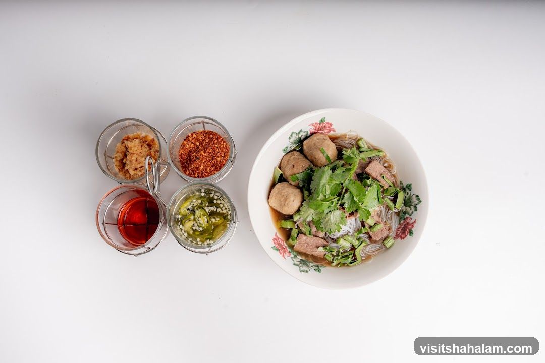 Noodle Soup with Condiments