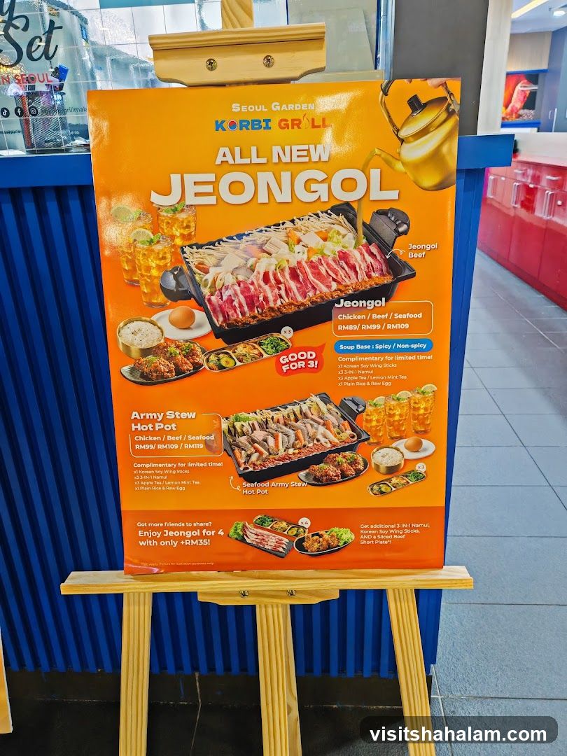 Seoul Garden Jeongol Menu