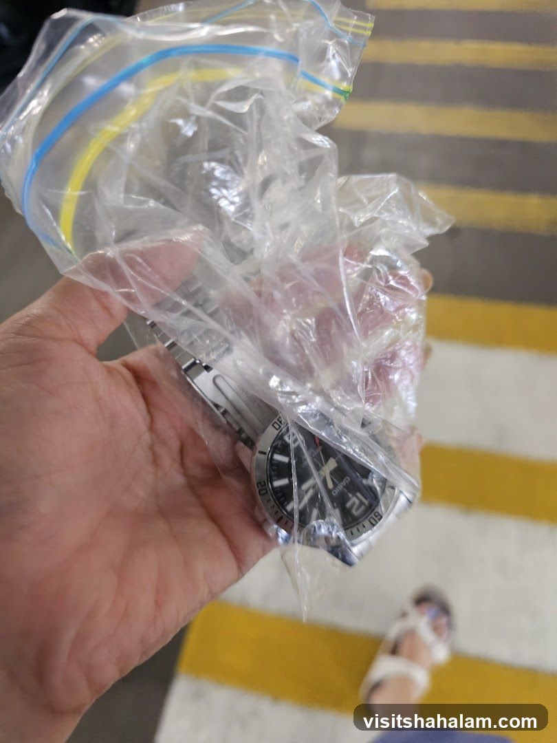 Watch in a plastic bag