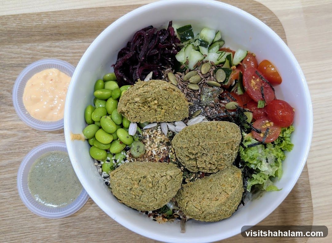 Falafel Bowl with Edamame and Tomatoes
