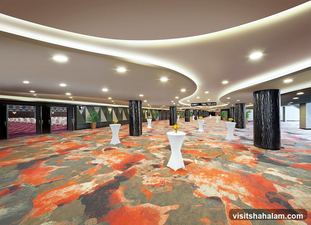 Modern Event Hall with Abstract Carpet