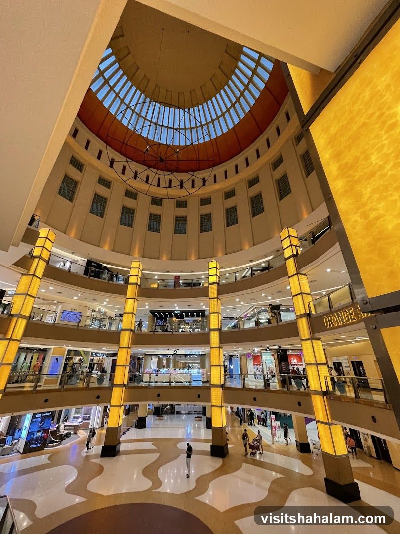 Interior of a multi-level shopping mall