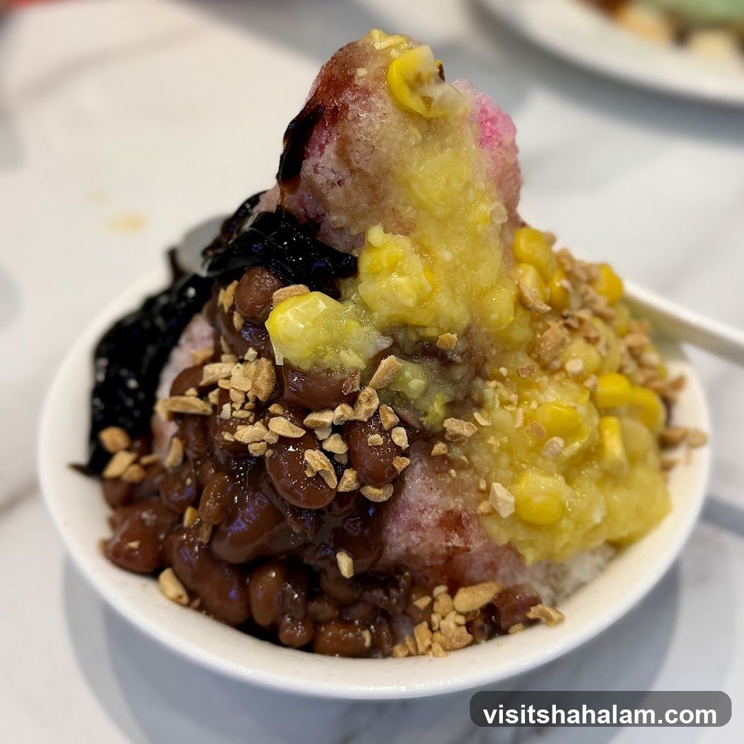 Dessert with Shaved Ice and Toppings
