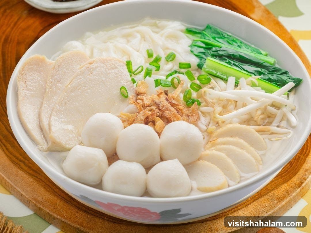 Noodle Soup with Chicken and Fish Balls