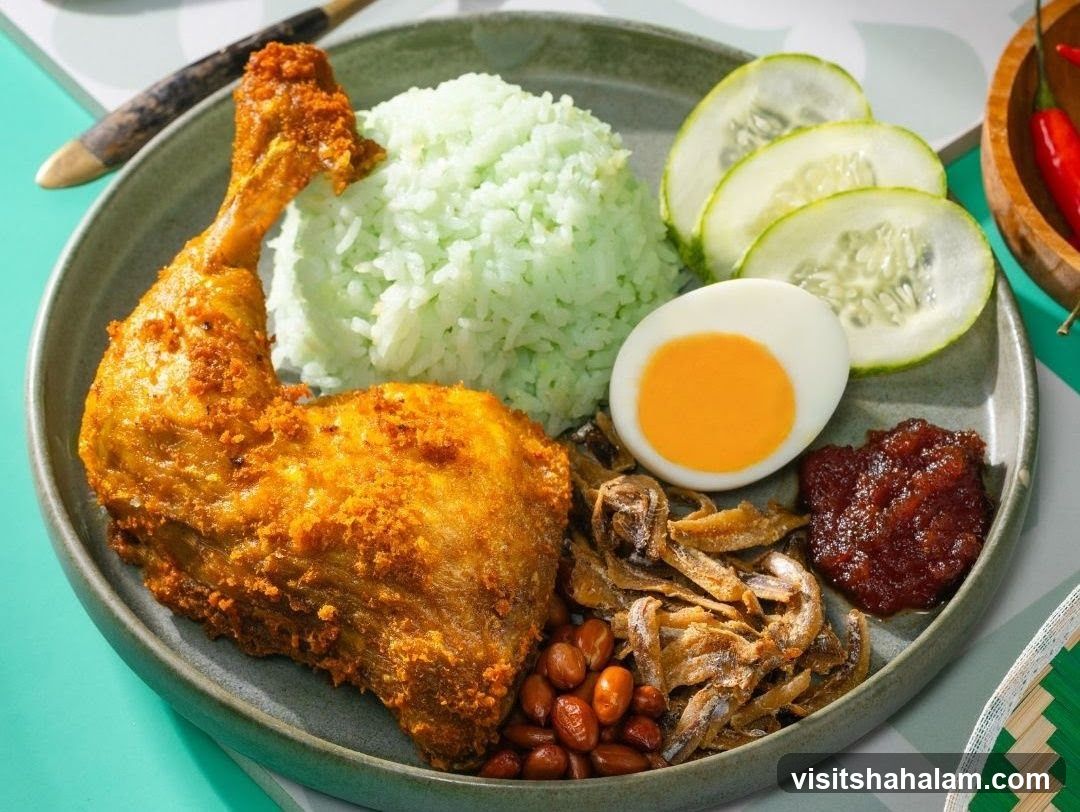 Nasi Lemak with Fried Chicken