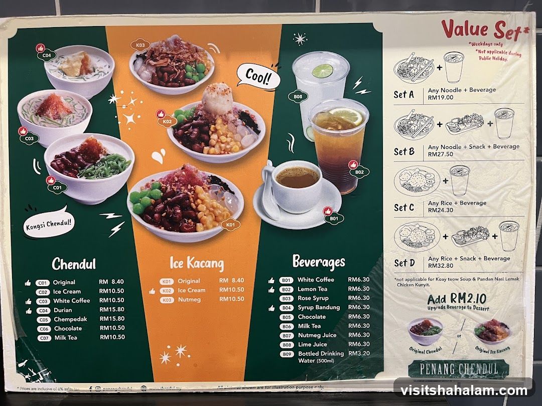 Penang Chendul Menu