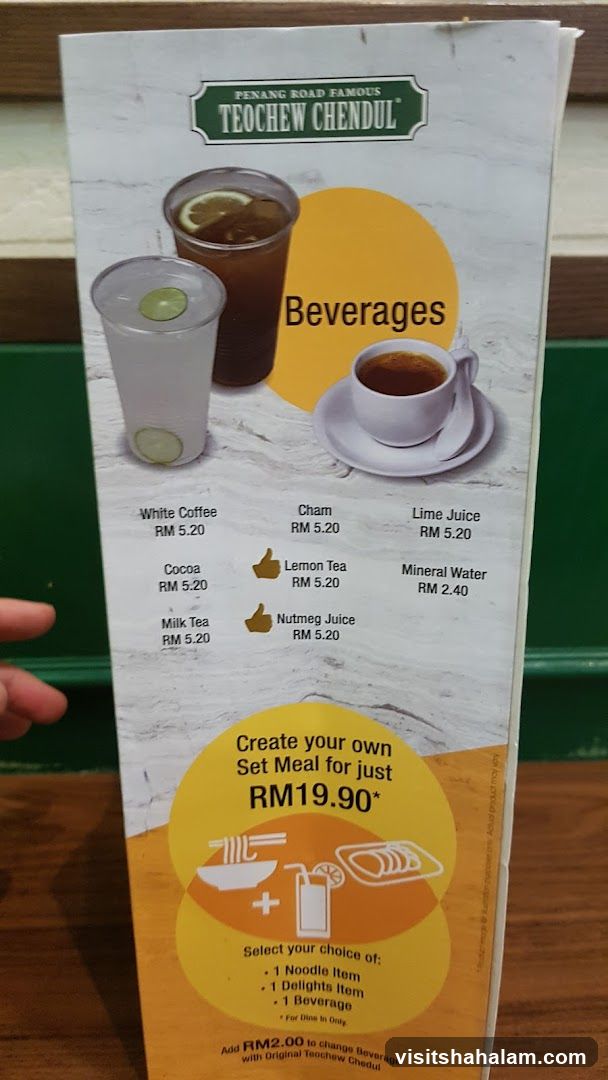 Teochew Chendul Beverages and Set Meal