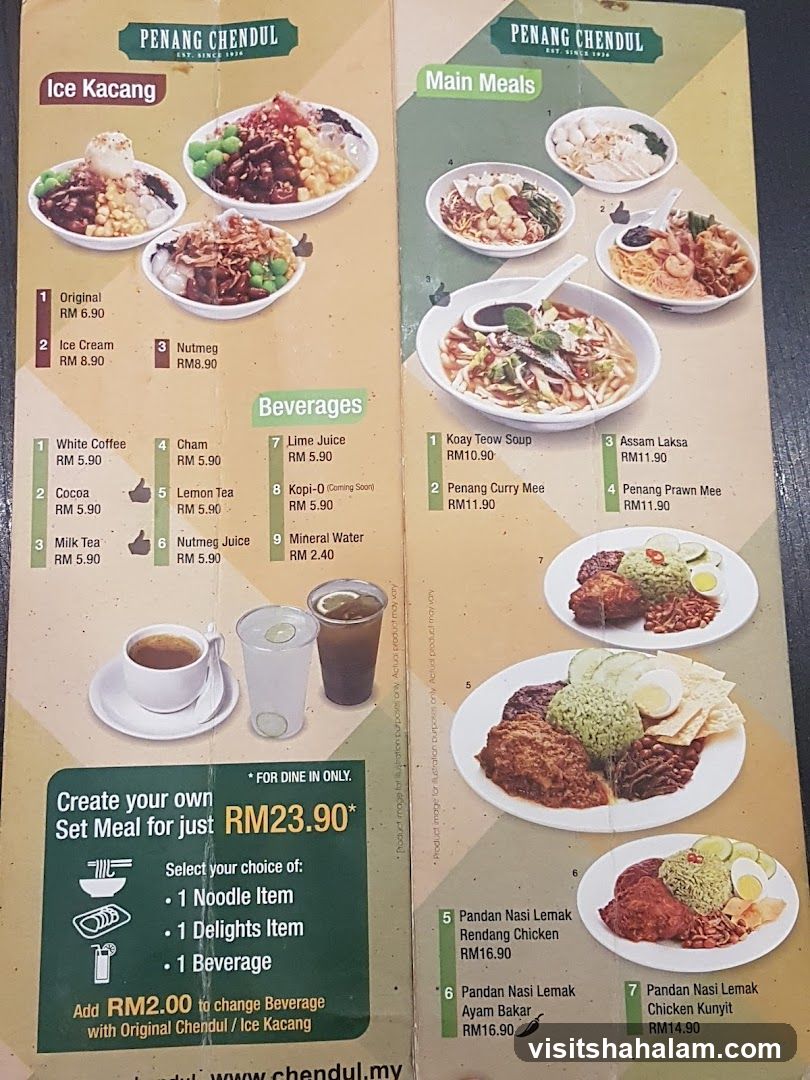 Penang Chendul Menu